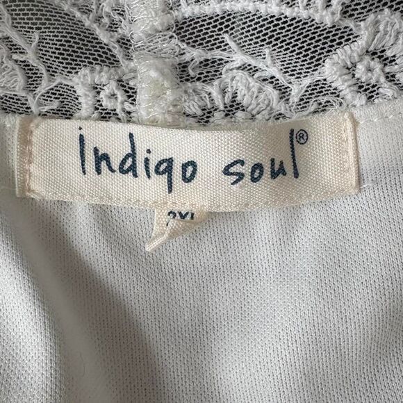 Indigo Soul White Lace Long Sleeve Western Boho Chic Dress - Picture 6 of 6